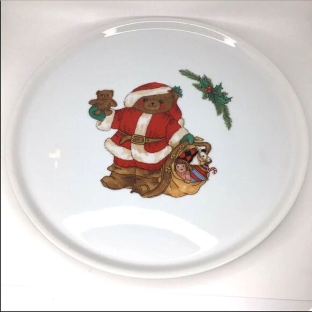 Vintage Christmas Bear Platter Plate